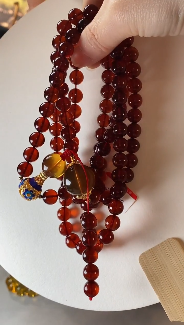 【闪购商品】琥珀颈饰未镶嵌血珀10+108+