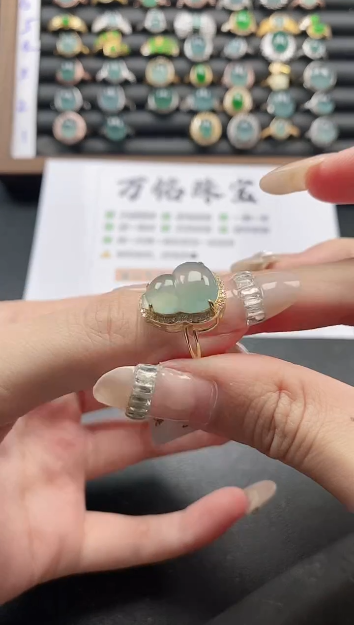 银S925镶嵌戒指翡翠111