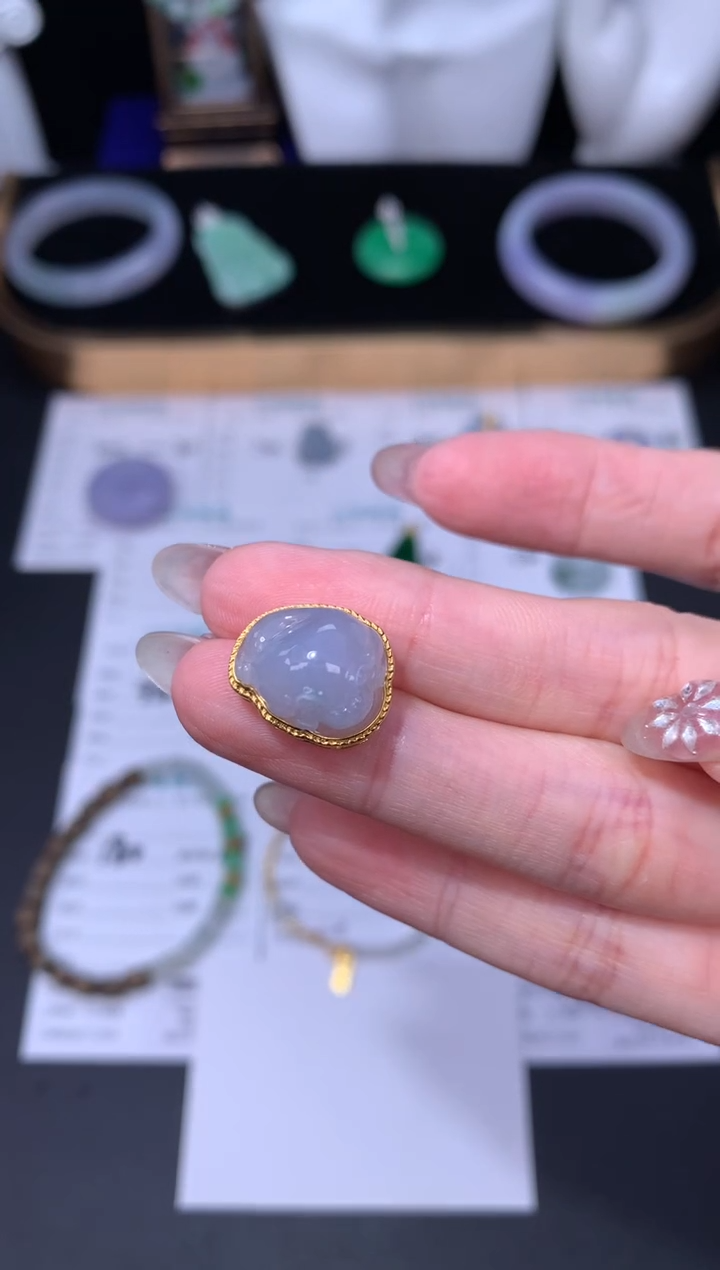 18K金镶嵌定制翡翠48小时鉴赏期 退货不扣服务费