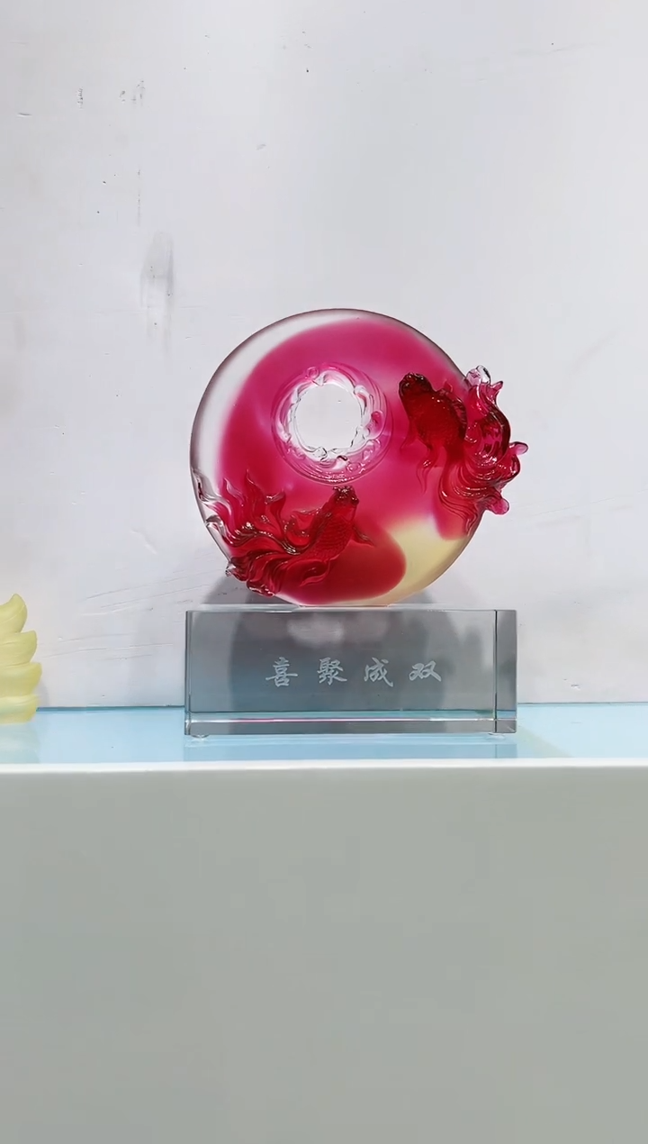 【闪购商品】茶宠古法琉璃鸿运当头双鱼
