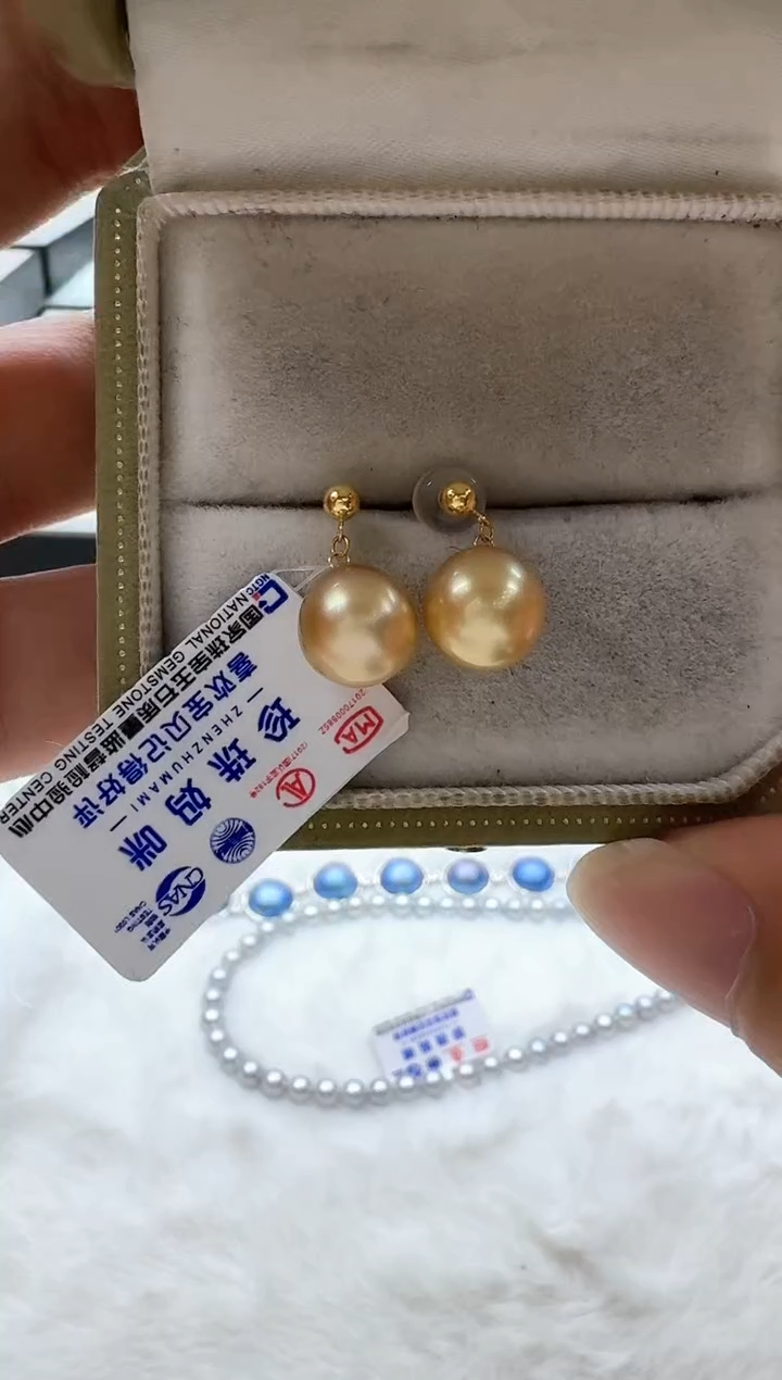 【闪购商品】海水珍珠耳饰18K金镶嵌清货