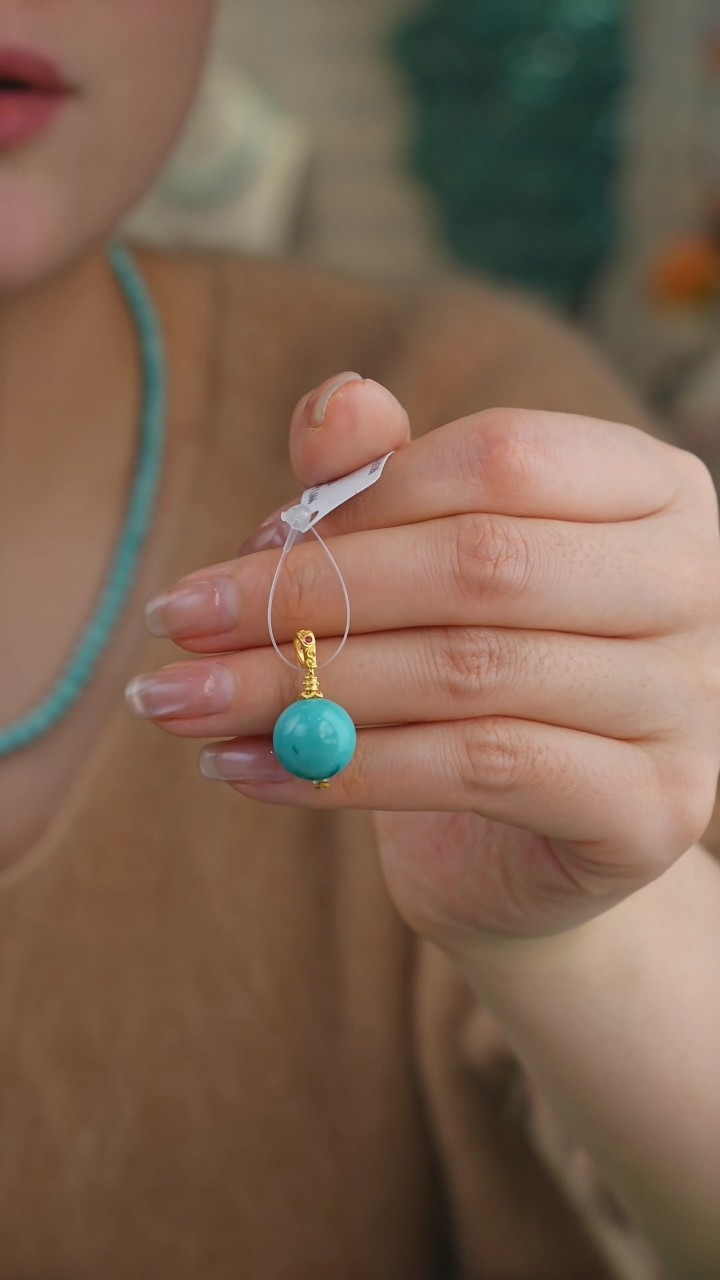 【闪购商品】绿松石吊坠(不含链)18K金镶嵌1