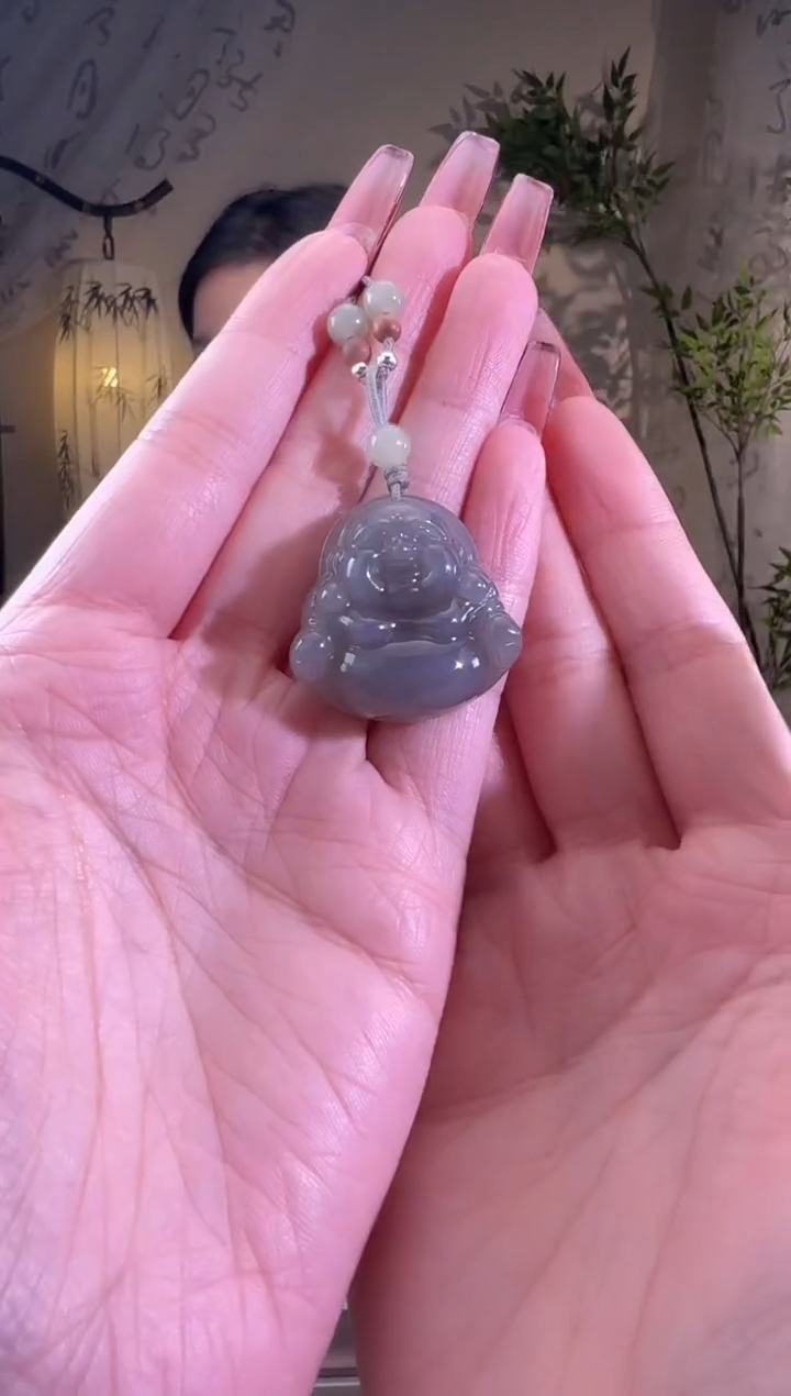 【闪购商品】和田玉颈饰未镶嵌烟紫佛公