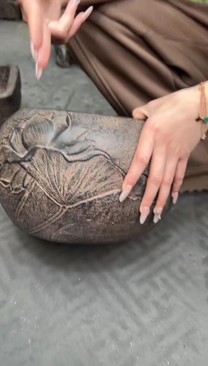 陶土【火山泥】荷缘缸