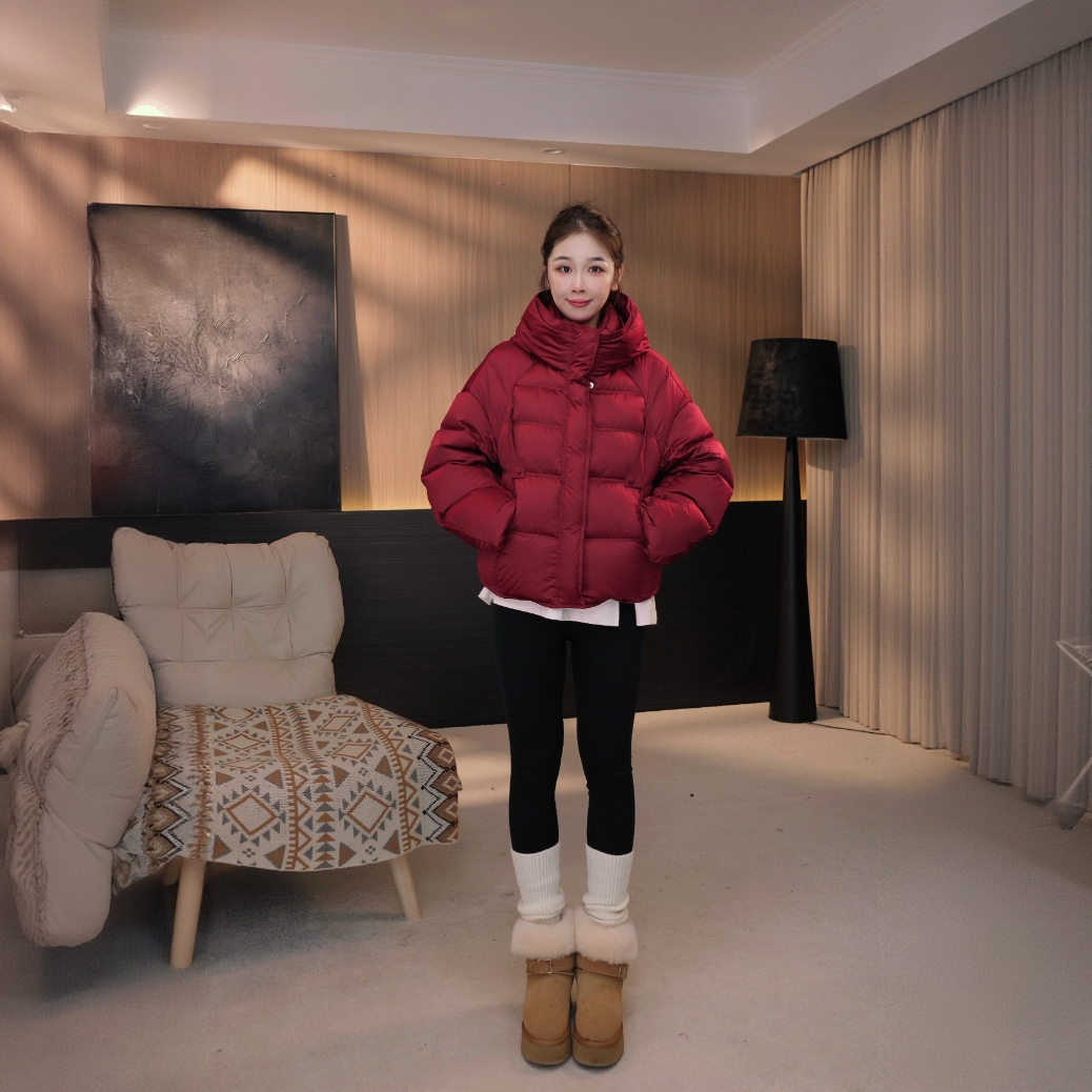 【堤豪】90白鹅绒高蓬松百搭冬季潮流设计师连帽款羽绒服BC-899