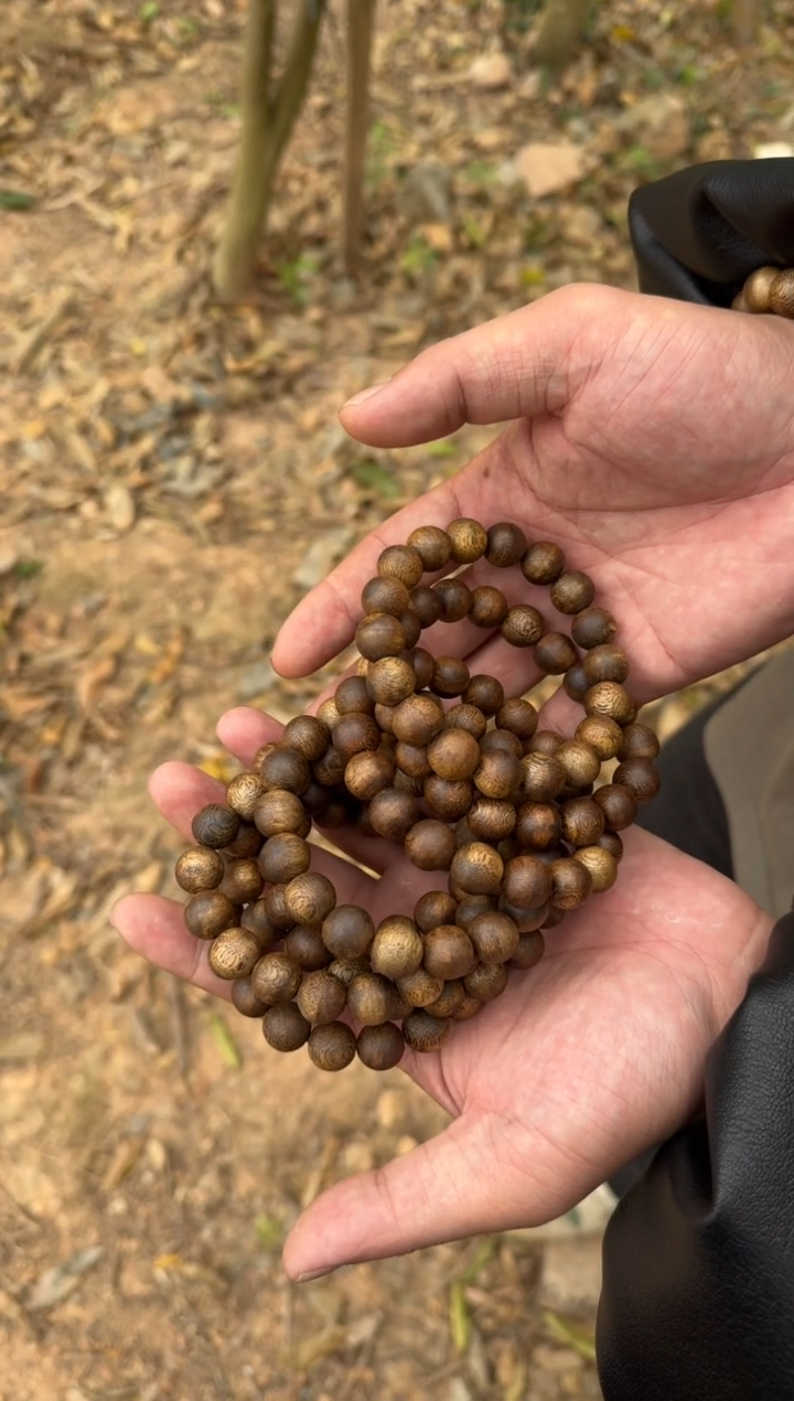 【闪购商品】沉香沉香碎屑乌身圆叶圆珠单圈1.2*10 多样性发一