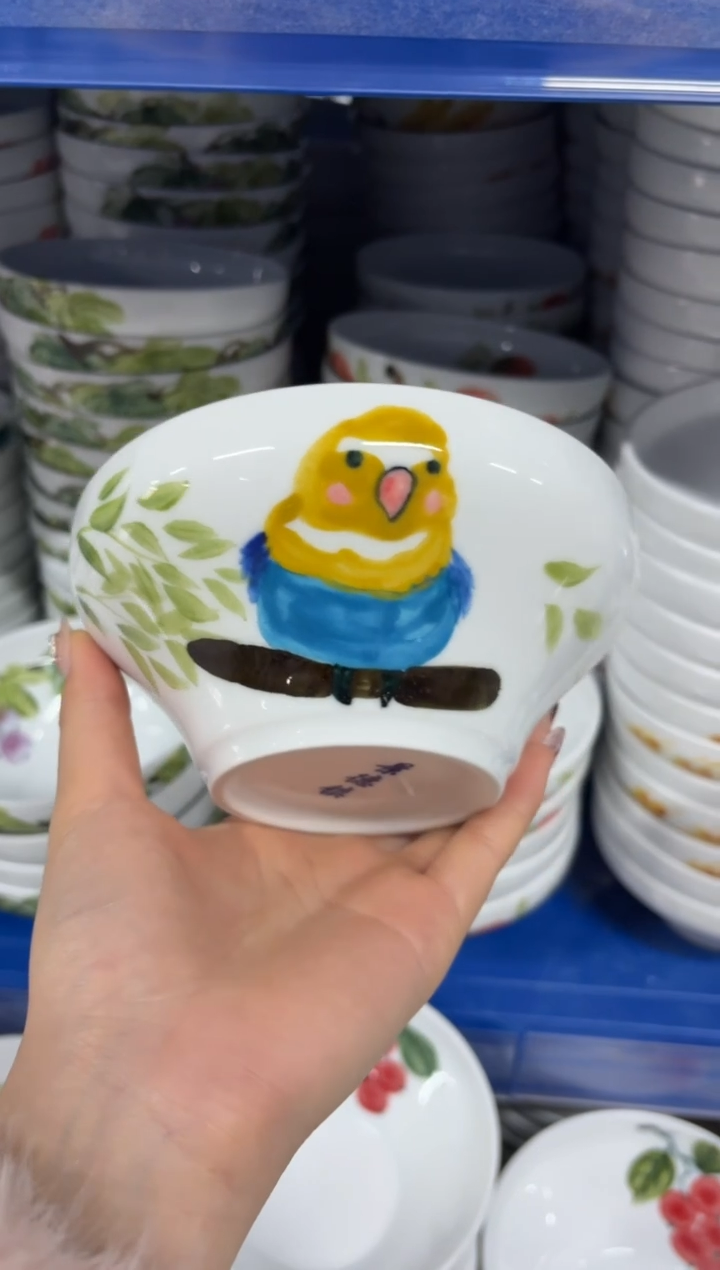 瓷片景德镇高温陶瓷食品级手绘釉中彩-葫芦碗