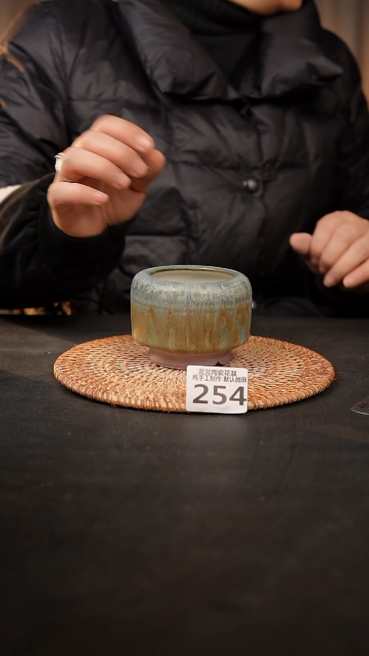 【闪购商品】瓷片254泥泥手工花盆口6高6