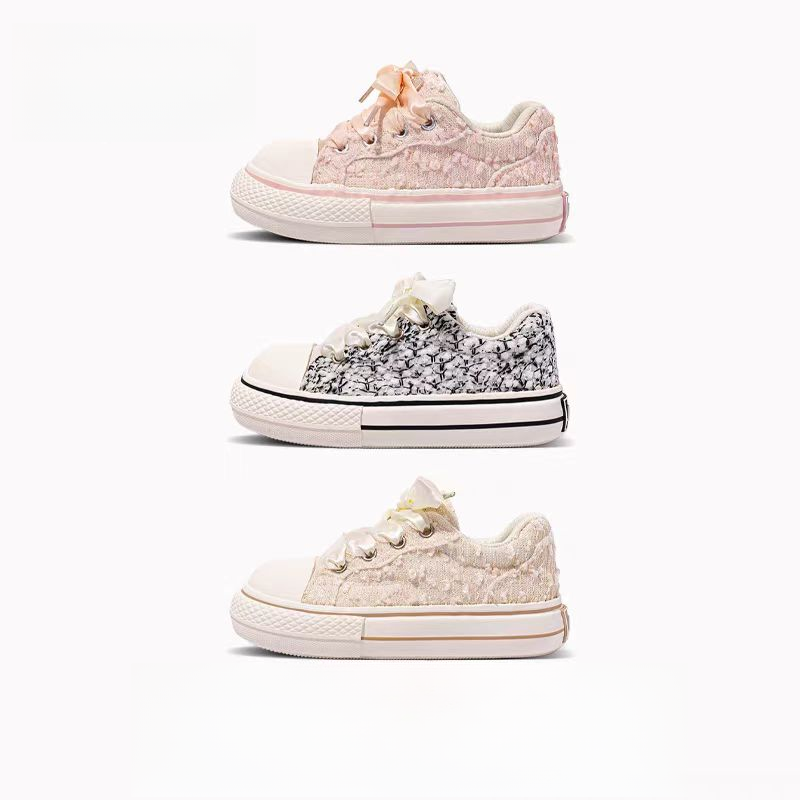 小香风8920儿童宽头帆布鞋时尚百搭休闲透气新款低帮童鞋Ⅴ组