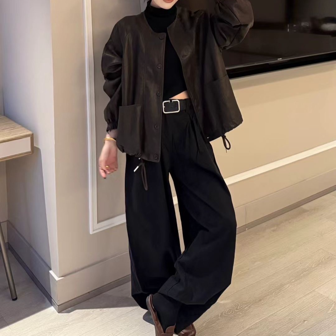 早秋外套时尚上衣黑色百搭短款洋气下单专区休闲