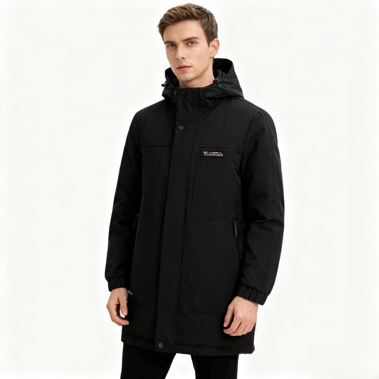 J23多口袋工装风男士字母图案云绒加厚外套防风潮流上衣