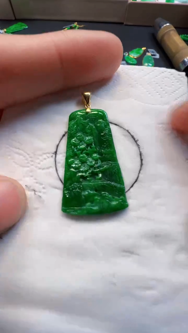 【闪购商品】定制翡翠18K金镶嵌1200元