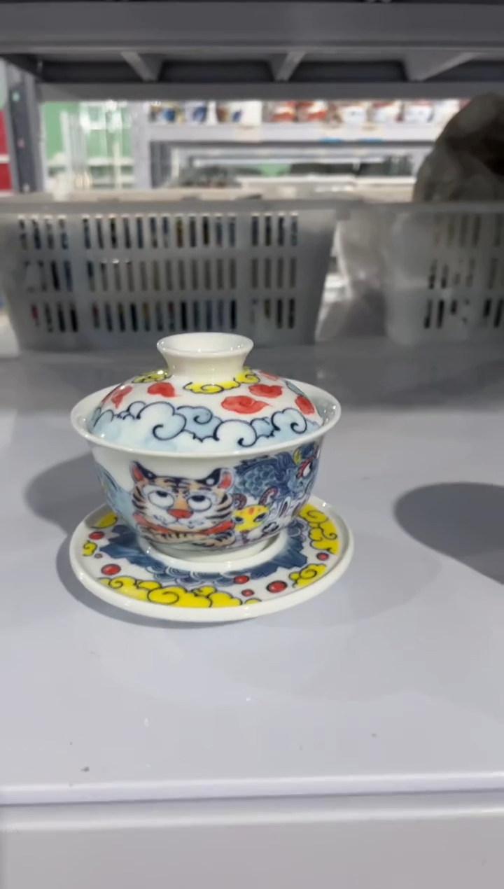 昨明十二生肖大三才盖碗（微瑕价格）