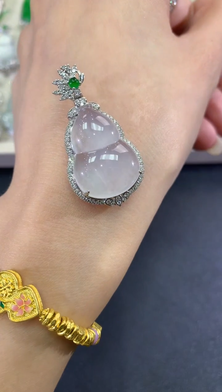 【闪购商品】翡翠吊坠(不含链)18K金镶嵌d42        