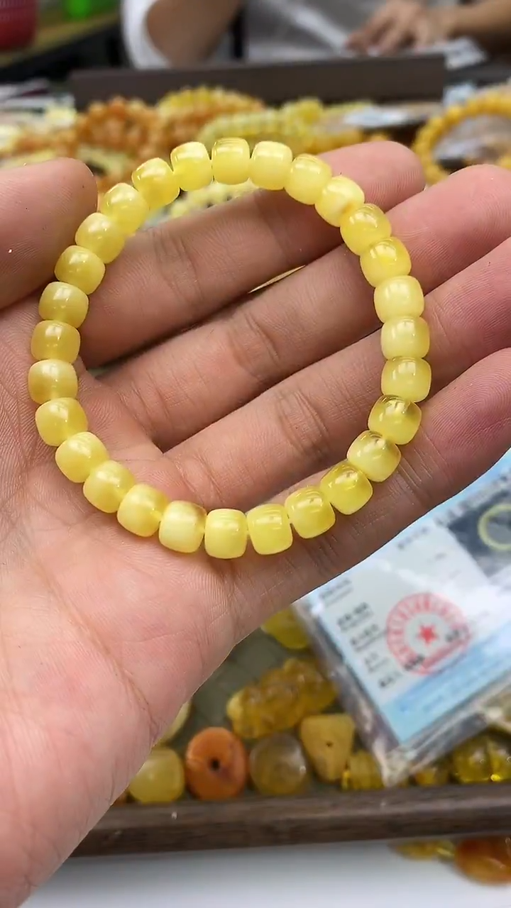 裸石蜜蜡未镶嵌手串卡7