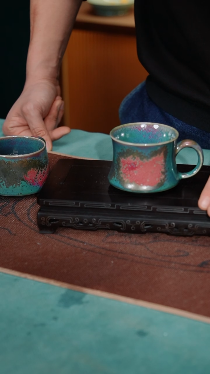 【闪购商品】89-1束腰咖啡杯（炉钧釉）