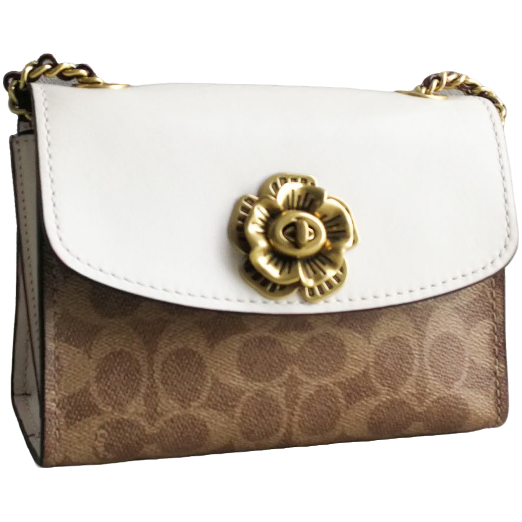 95新  coach 山茶花单肩斜挎腋下包  063003