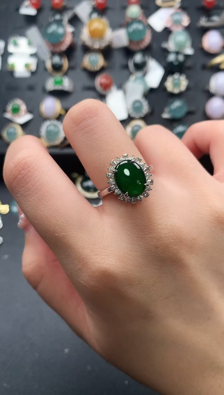 【闪购商品】翡翠戒指银S925镶嵌5214141