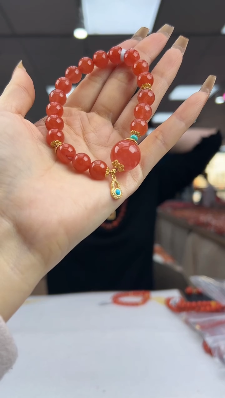 未镶嵌珠串南红玛瑙12.9-9mm（多样式）25119720498