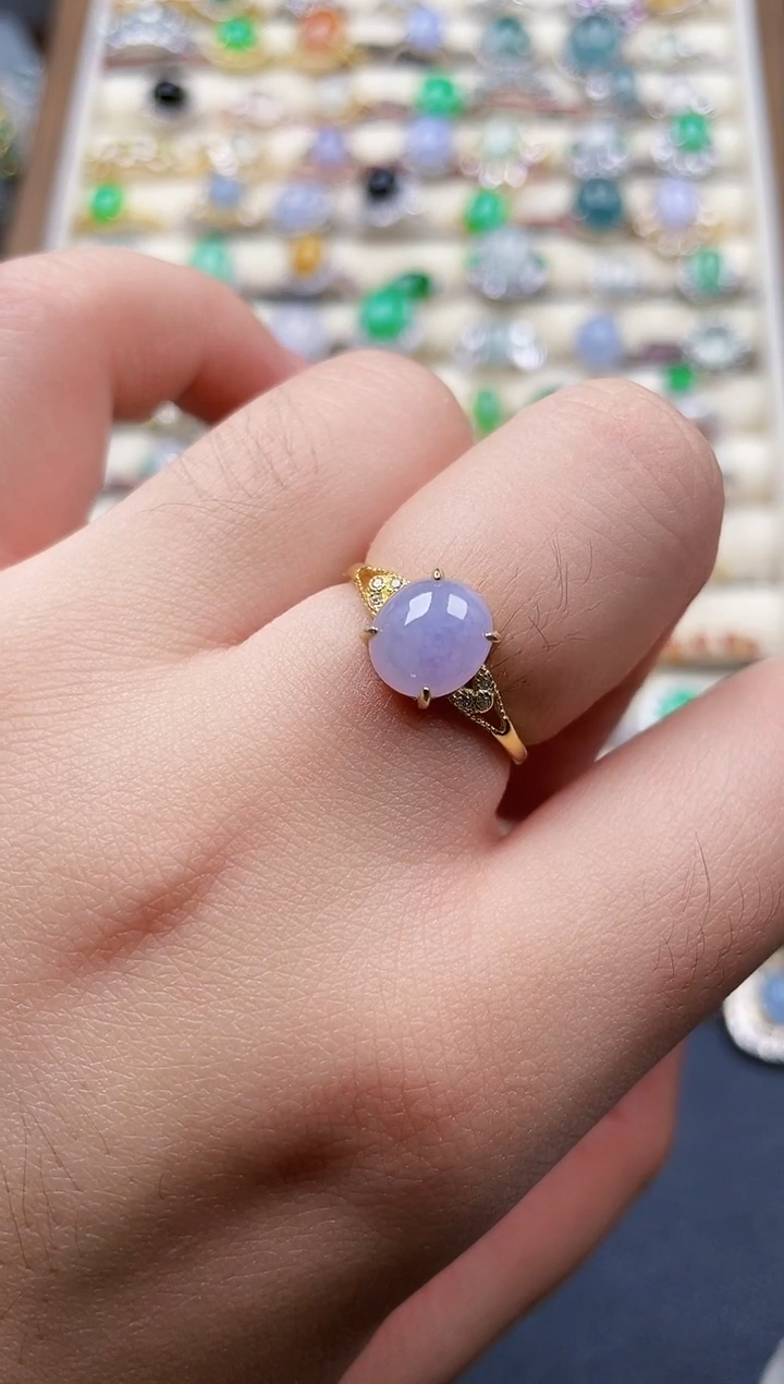 银S925镶嵌戒指翡翠50