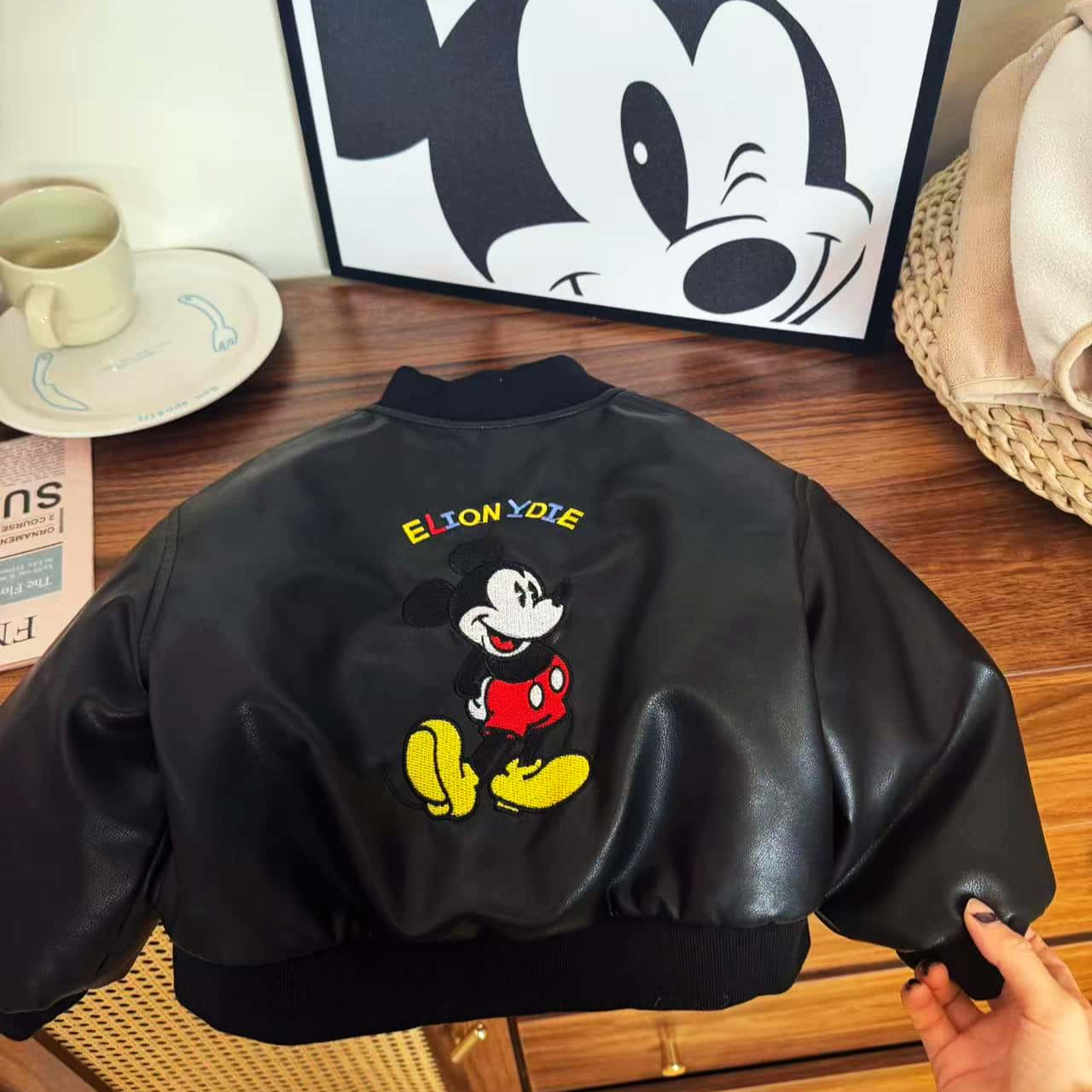 【MIKI】儿童冬季皮衣外套棒球服夹克儿童韩版冬款棉衣童装加厚保暖