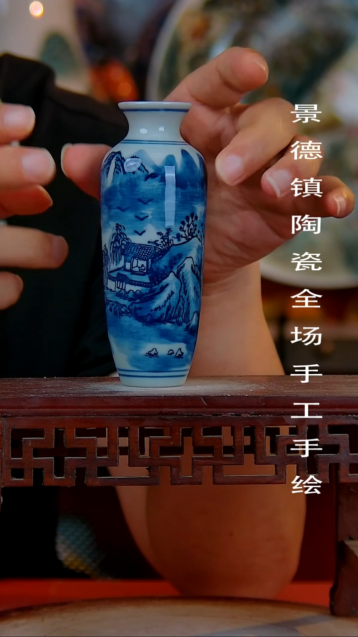摆件手景德镇陶瓷 全场手工绘