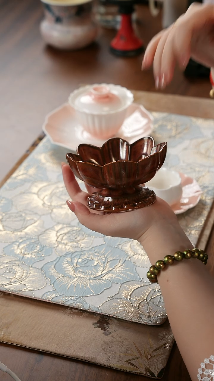 青云茶斋陶瓷茶具高足莲花盏