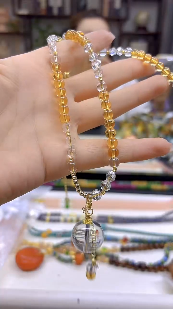 未镶嵌颈饰黄晶DIY款X568