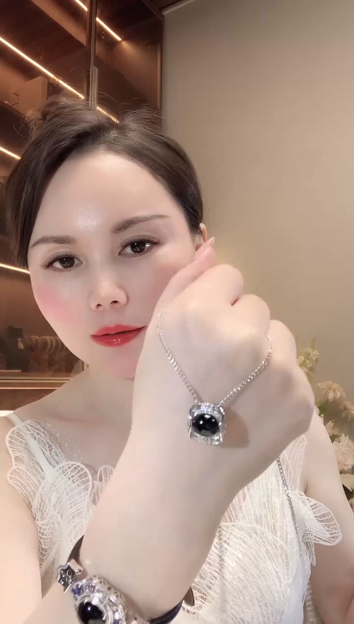 翡翠18K金镶嵌套链D72 多样性发货一件