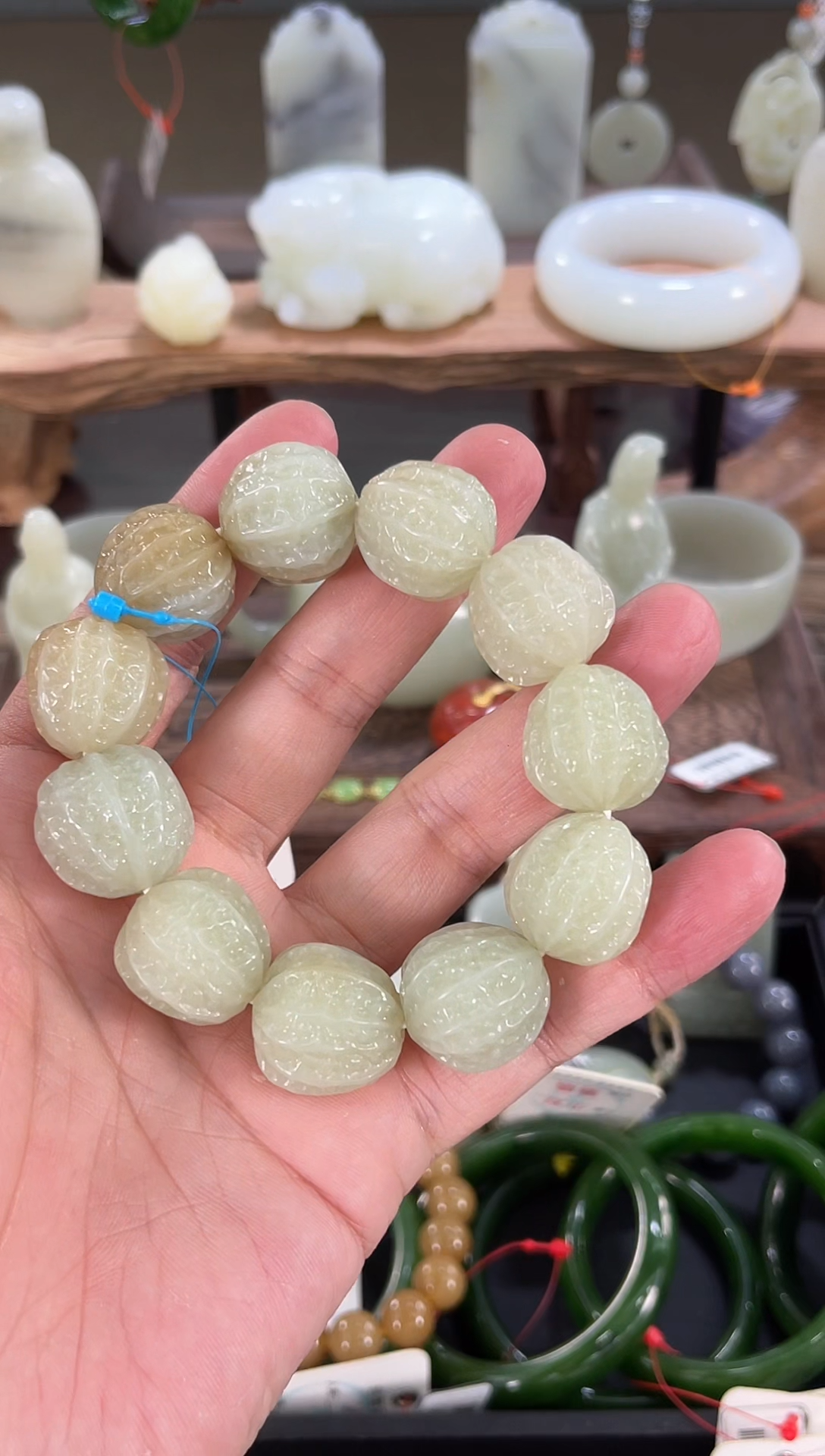 【闪购商品】和田玉手串未镶嵌卡20且末迪克兰 核桃串 9006881