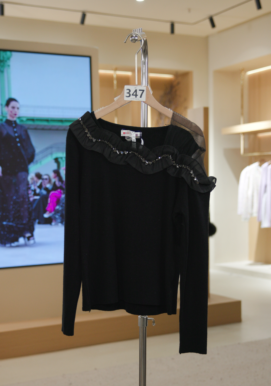 801-25935黑 气质长袖针织衫时尚套头休闲百搭