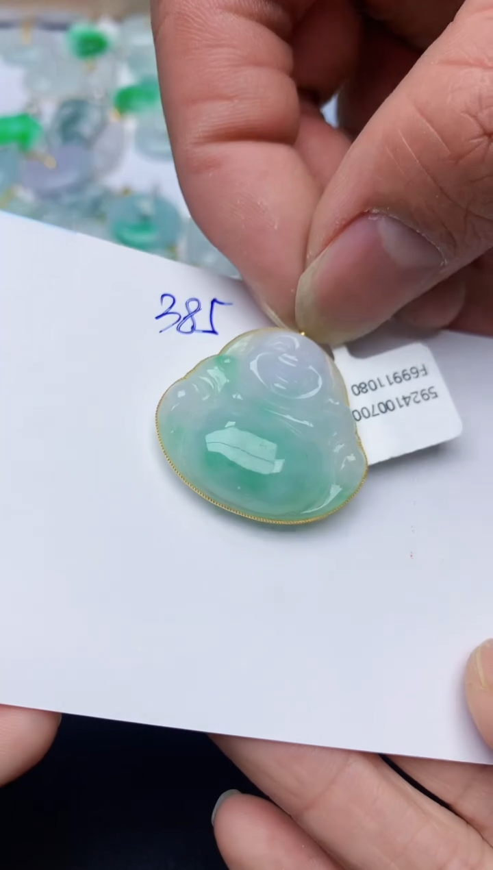 【闪购商品】翡翠颈饰18K金镶嵌天然翡翠A货