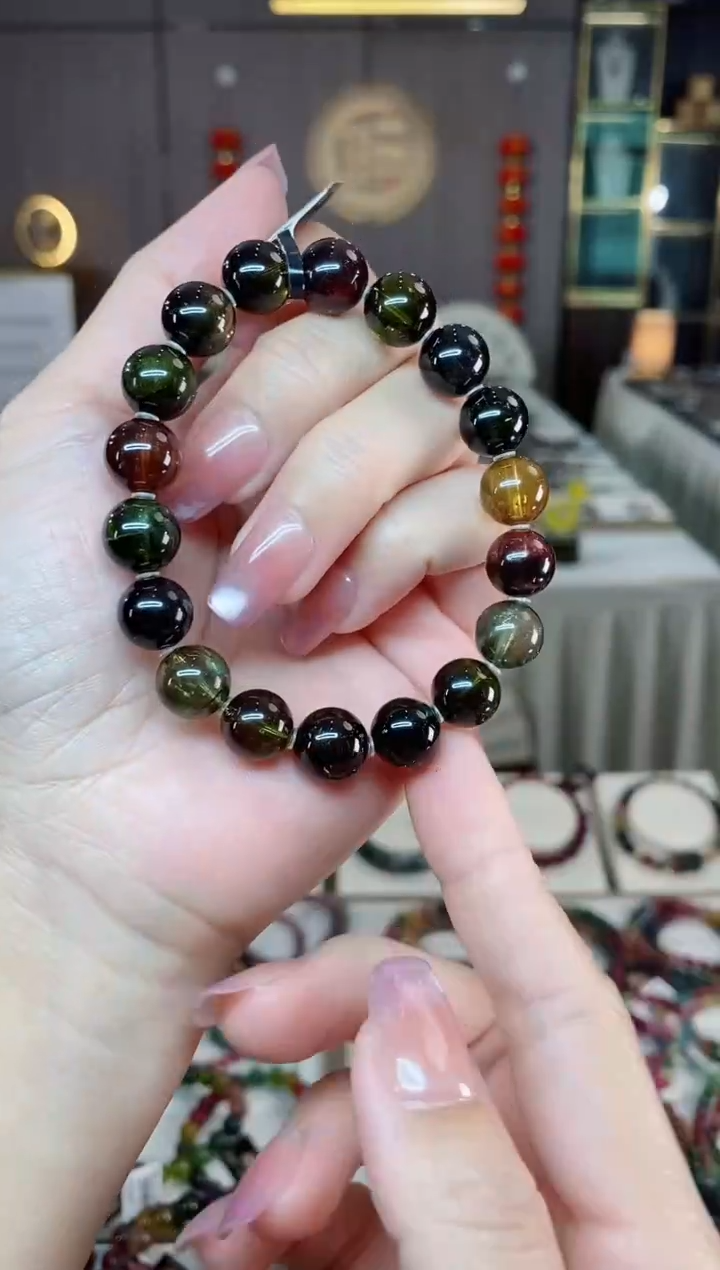 未镶嵌老矿碧玺黑美人单圈手串10mm+碧玺hon多样性发货一条