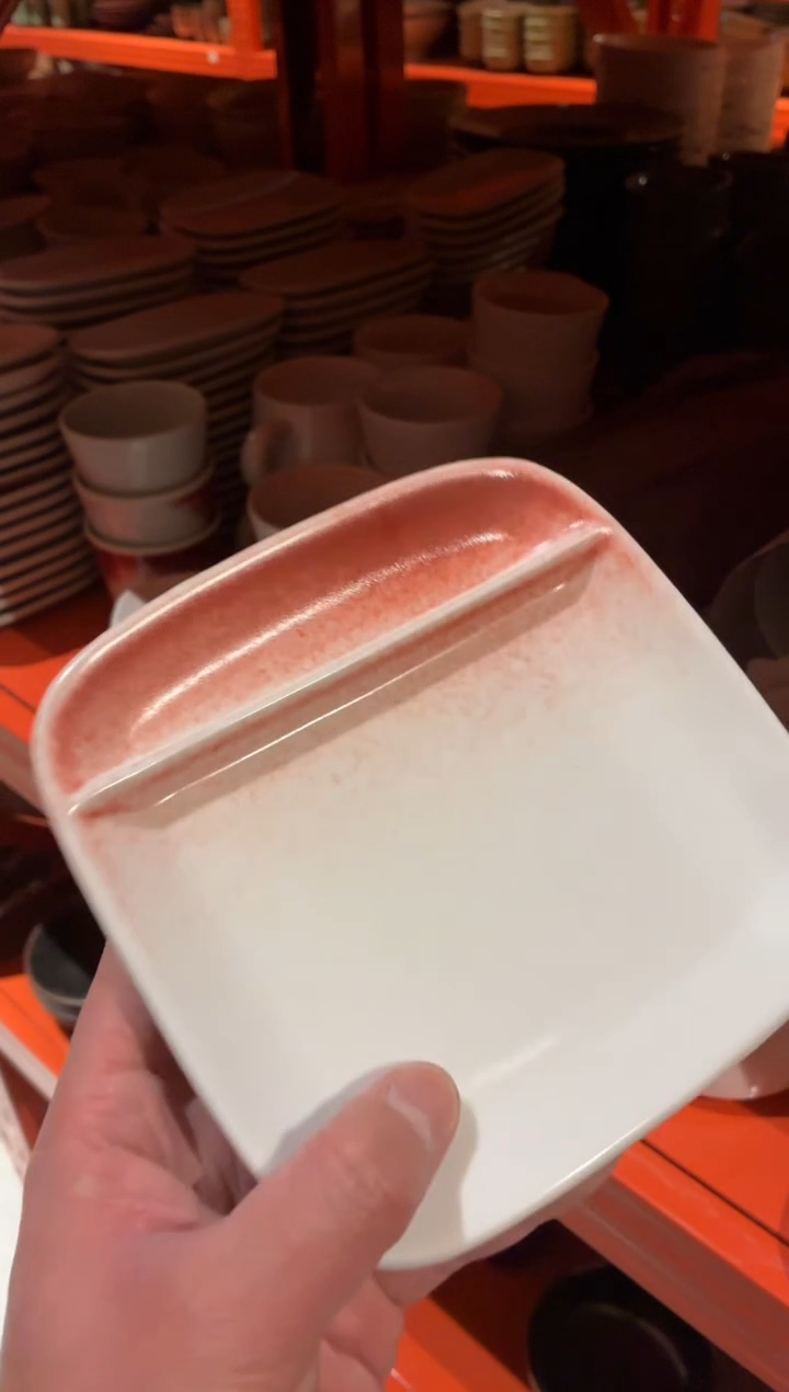 瓷片快****o234桃夭四方碟1个