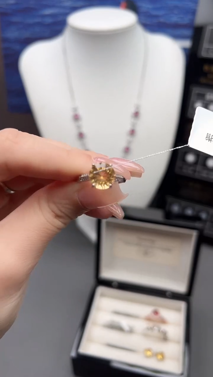 银S925镶嵌戒指水晶17