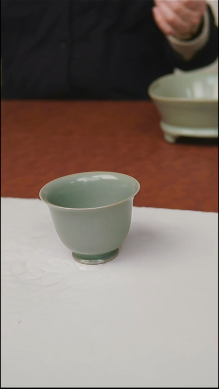 杯子瓷富山严选汝瓷，铃铛杯