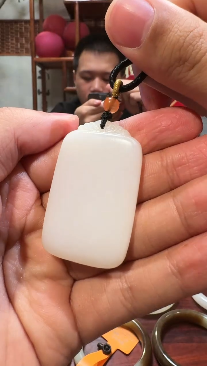 【闪购商品】和田玉吊坠未镶嵌1194白玉平安牌