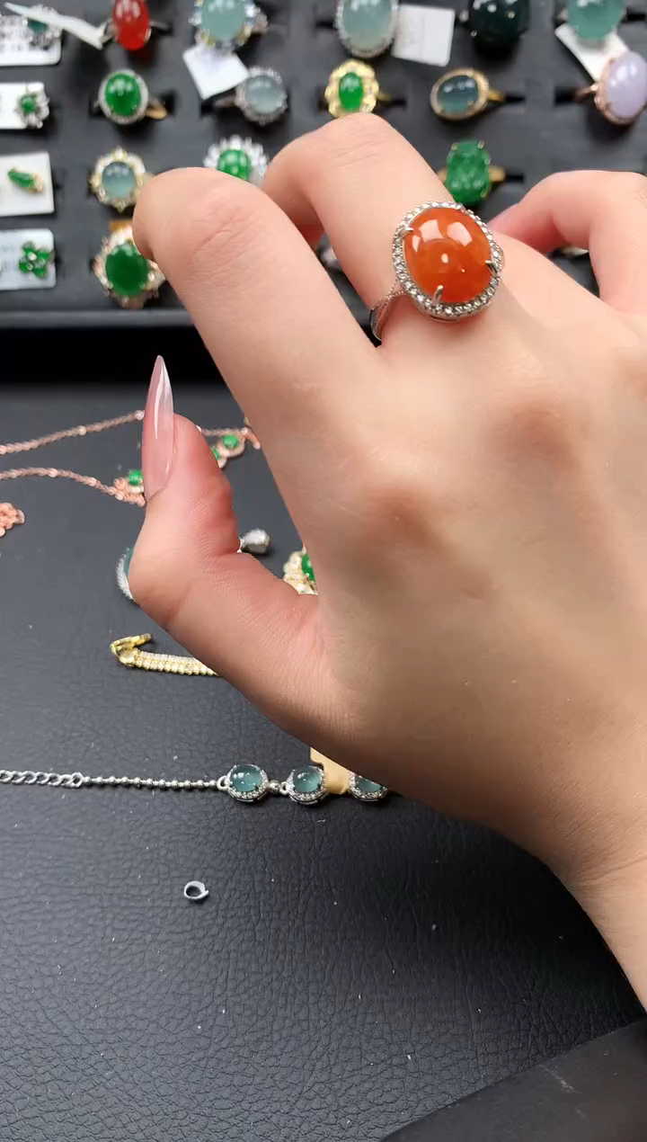 【闪购商品】翡翠戒指银S925镶嵌52144