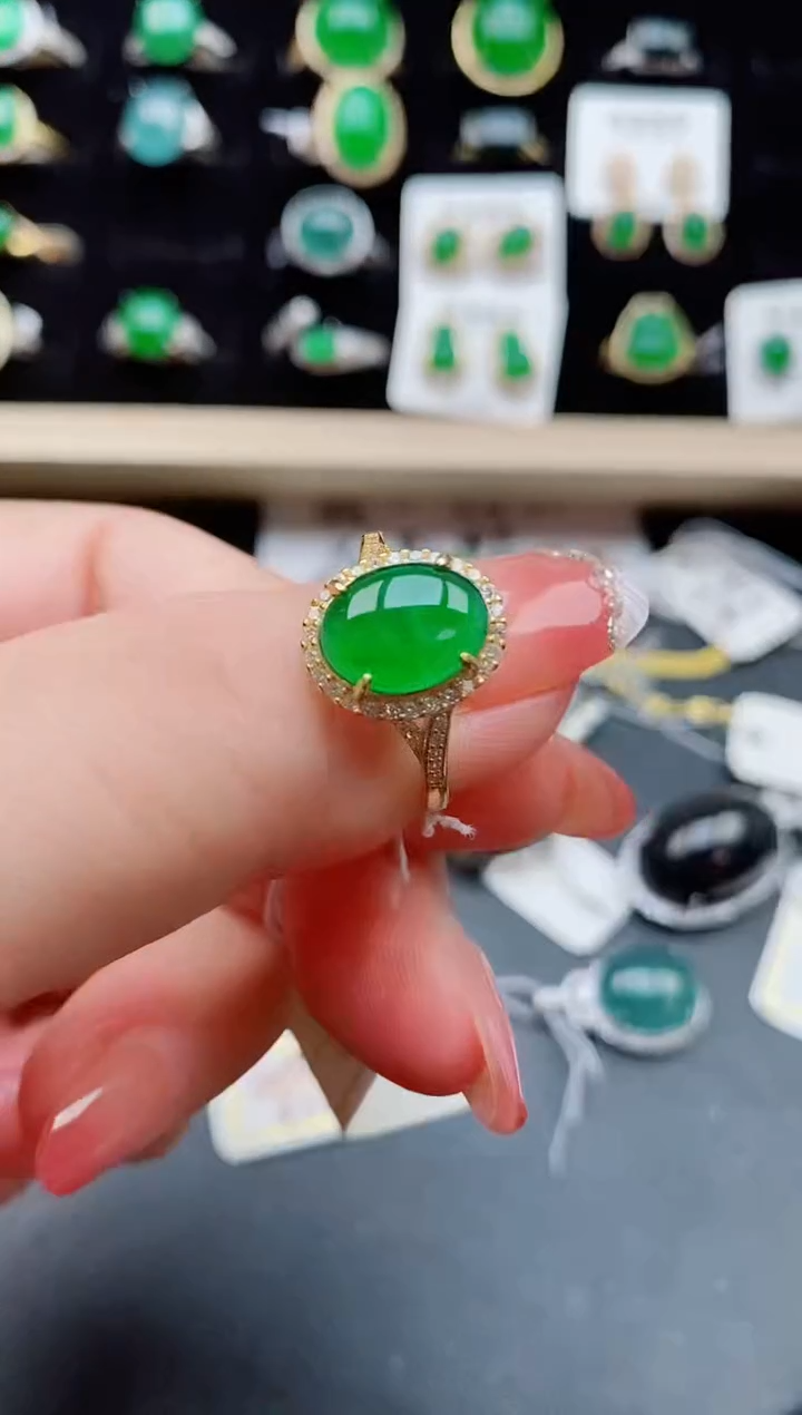 【闪购商品】翡翠戒指银S925镶嵌121121