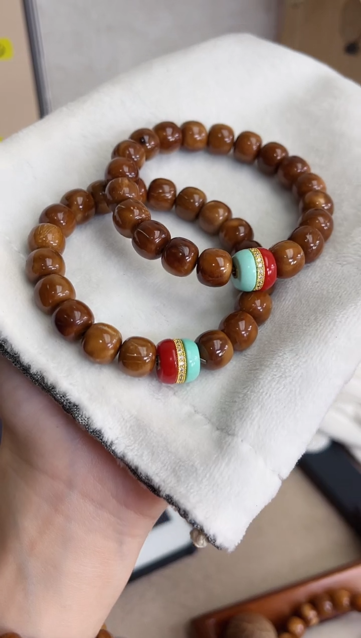 菩提根/象牙果手串库克桶珠10*11mm手串+汉堡