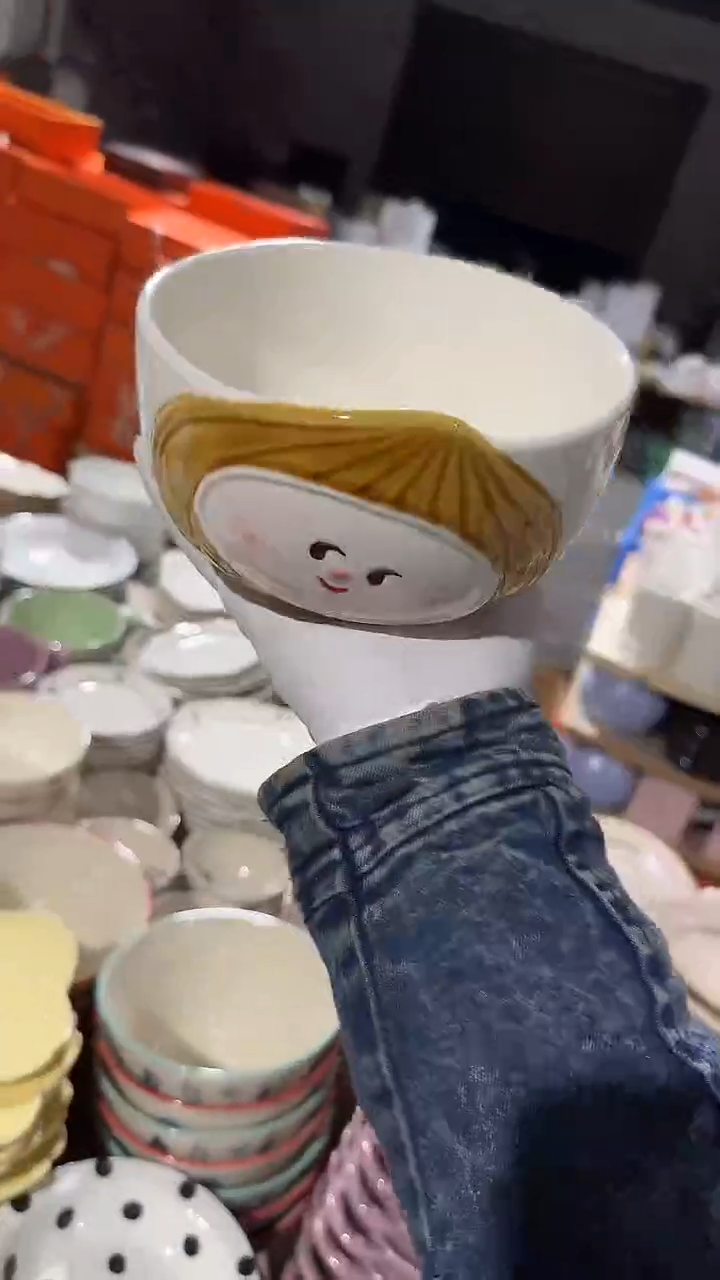 陶瓷孤品栗子碗微瑕 凑满20元包邮