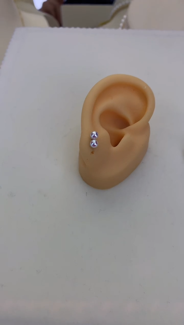 银S925镶嵌DA海水珍珠 GD248 4-5 彩凛素钉