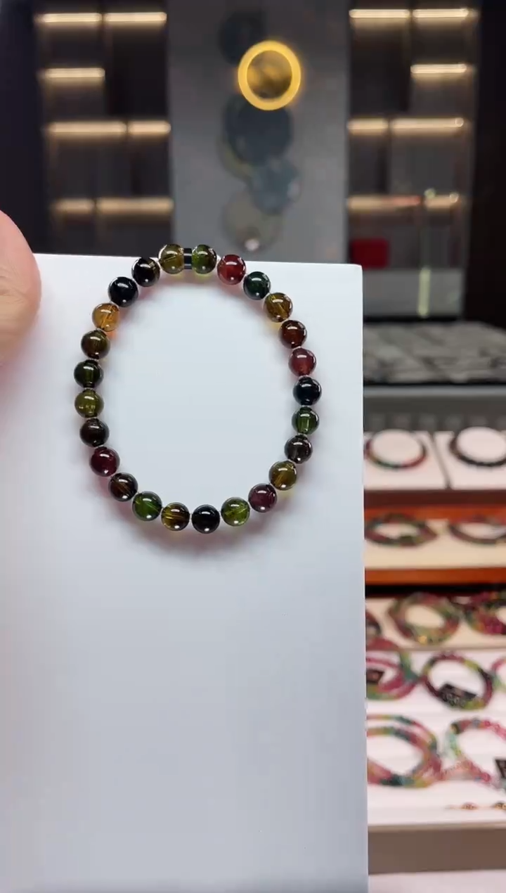 未镶嵌老矿碧玺单圈手串7mm+碧玺（多样性发一条）Q