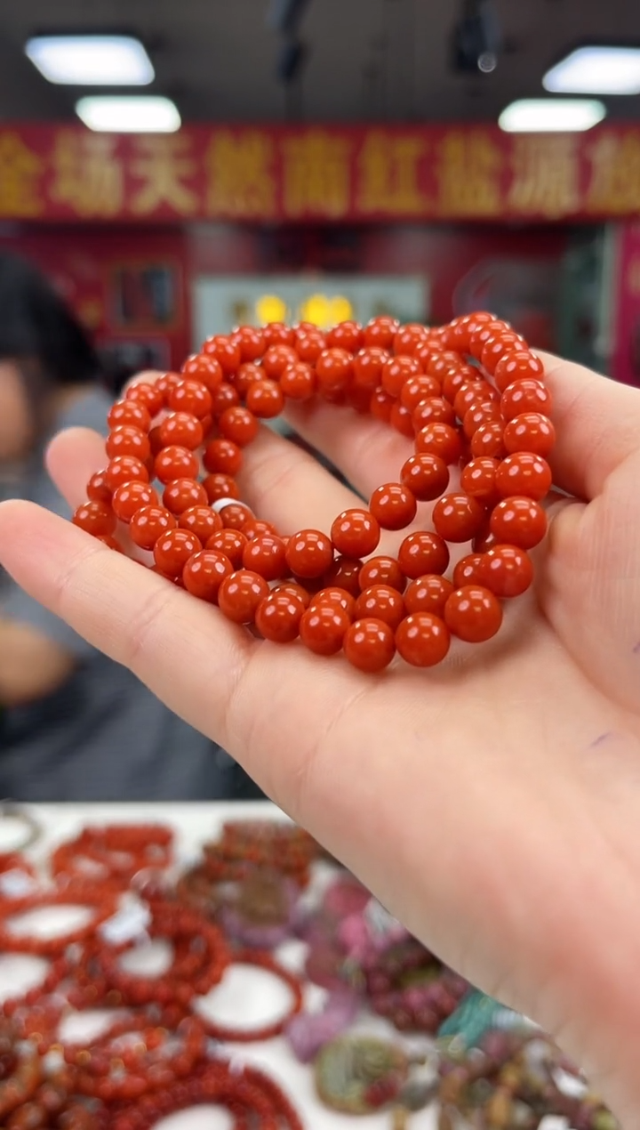 南红玛瑙瓦西多圈7+未镶嵌一个/条