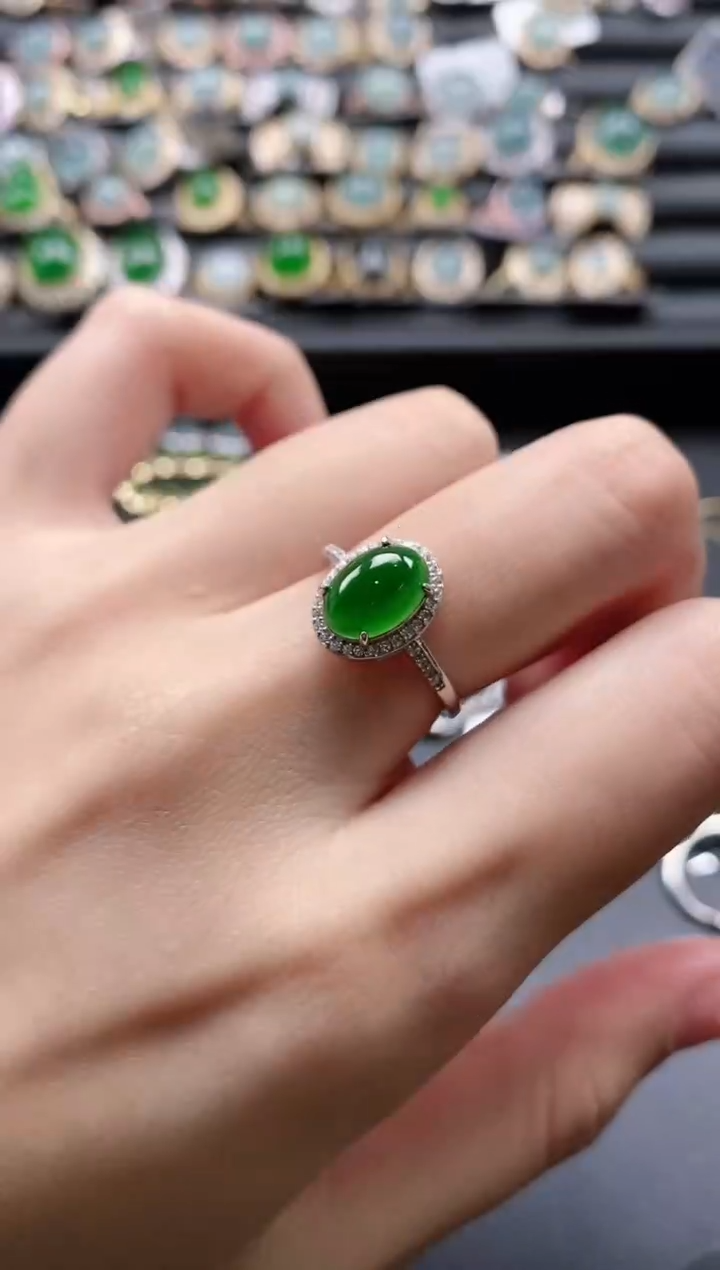 【闪购商品】翡翠戒指银S925镶嵌51151