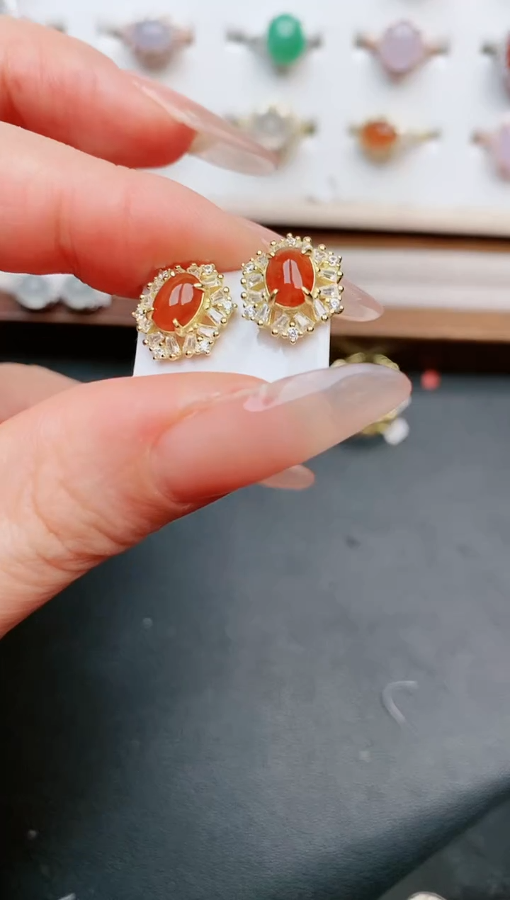 【闪购商品】翡翠耳饰银S925镶嵌0000