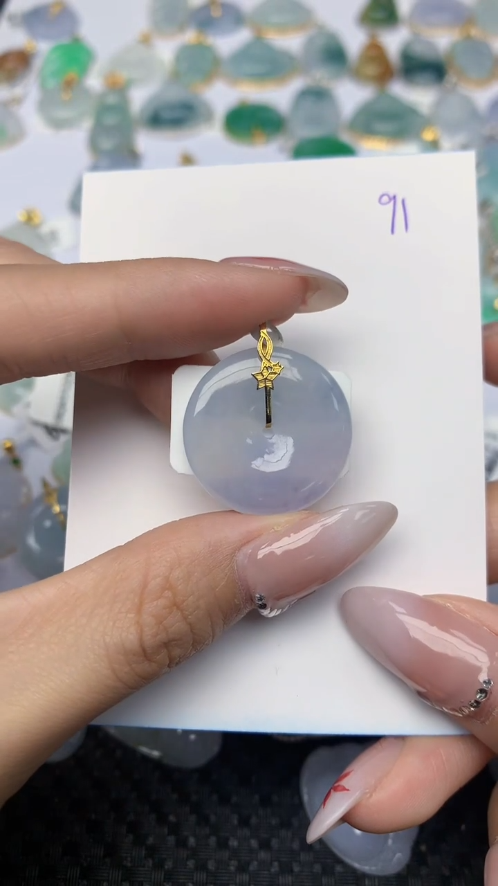 【闪购商品】翡翠颈饰18K金镶嵌 天然翡翠A货