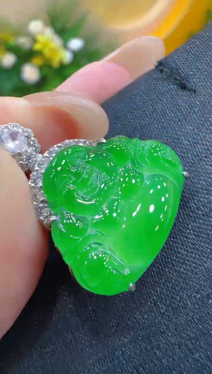 吊坠(不含链)银S925镶嵌翡翠多样性团购发一件