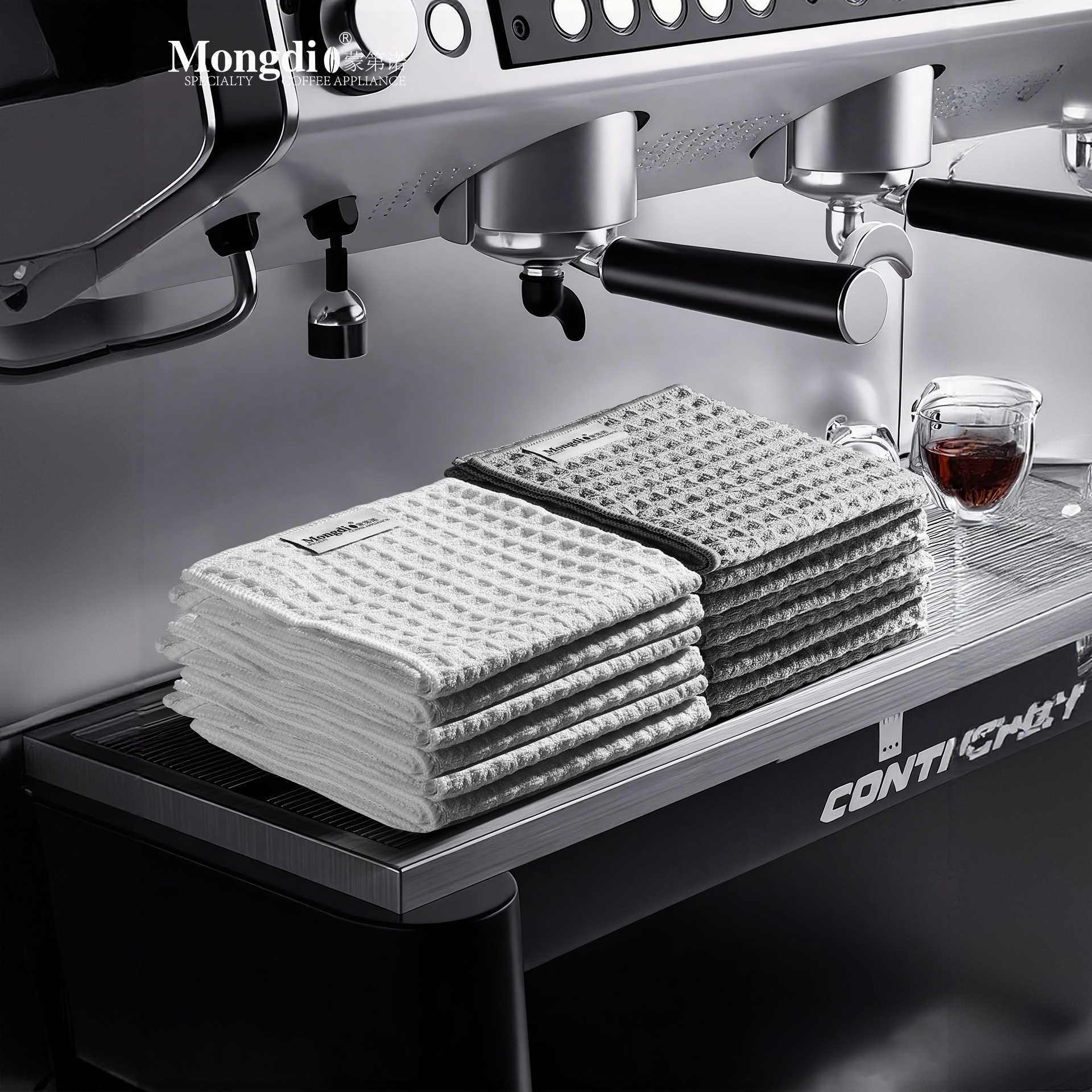 Mongdio咖啡布咖啡机抹布咖啡吧台毛巾吸水专用咖啡华夫格小方巾