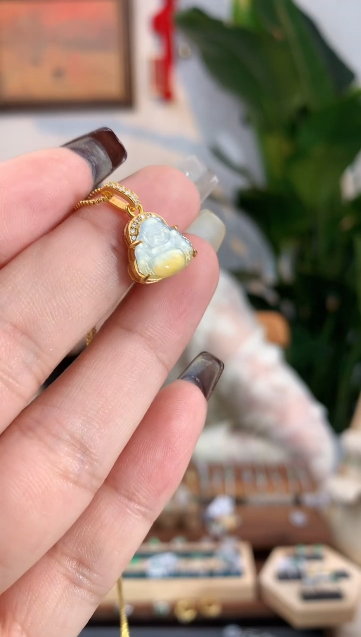 翡翠银S925镶嵌吊坠(不含链)独爱在
